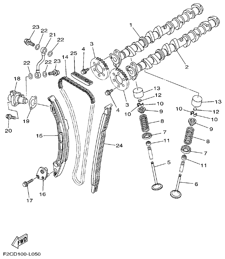 Yamaha FA1800A-M VALVE parts diagram